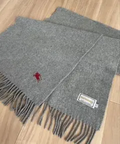 美品✨ BURBERRY カシミヤ　マフラー　ストール　刺繍　カシミア グレーのサムネイル