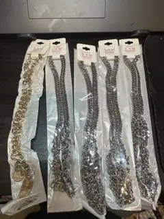 ネックレスセット 金色とシルバー 5点