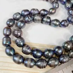 まとめ売り＊大粒タヒチカラー＊淡水真珠＊カラーパール＊2本セットa21