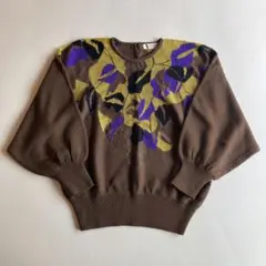 used レトロ お花 ニット セーター 古着 ヴィンテージ vintage