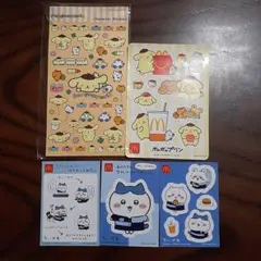 ポムポムプリンシール2枚、ちいかわシール３枚　おまけ付き