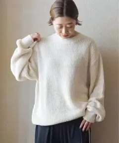 【yonetomi】WASHI COTTON TAPE RIB KNIT P/O