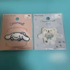 サンリオ シナモロール パイルワッペン 2枚セット アイロン接着&シール