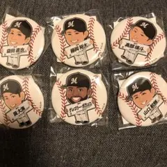 千葉ロッテマリーンズ　ガチャ　缶バッチ　藤岡　岡　山口　高部　益田　ポランコ