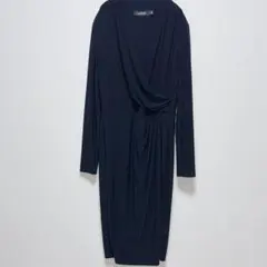 極美品　ローレンラルフローレン　カシュクールワンピース ネイビー 長袖　サイズ4