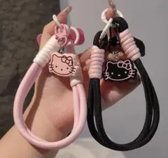 ハローキティチャーム付きスマホストラップ 【ピンク】