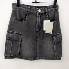 新品タグ付き　ポケット付きブラックミニスカート Fサイズ