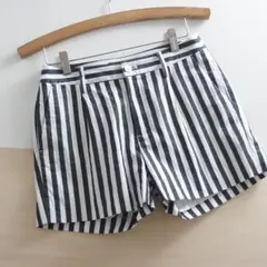 春夏　●グリーンレーベルリラクシング●　ストライプショートパンツ　３６♪匿名配送