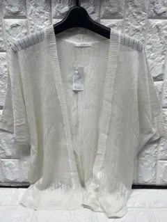 新品 シアー カーディガン  白/ホワイト M/N616