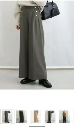 BEAMS HEART カーキ ワイドパンツ　美品　МーL　ビームス