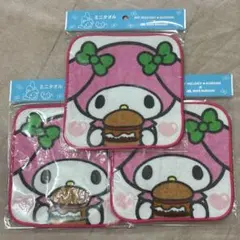 モスバーガー　マイメロディ　ミニタオル　3枚セット　ワイワイセット