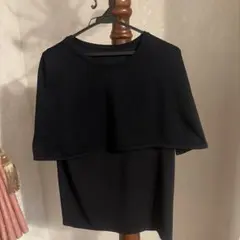 LANVIN COLLECTION ケープ風 半袖カットソー ブラック 40のサムネイル