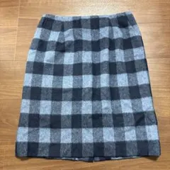 ブルーチェック タイトスカート　40サイズ