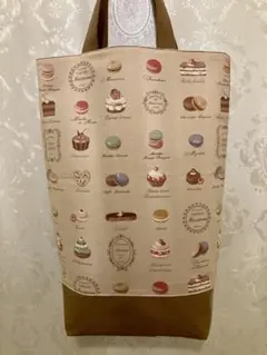 mintmint 　エコバッグ　ぼんぼんショコラ柄　ライトブラウン&ピンク mintmint 様専用 エコバッグ ぼんぼんショコラ柄 ライトブラウン