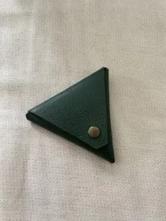 ダークグリーン 三角形コインケース
