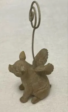 《処分特価》✨《超美品》天使の羽を持つ豚 メモスタンド カードスタンドのサムネイル