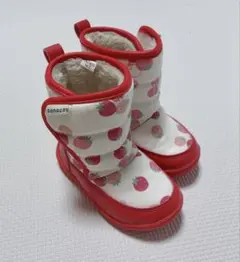 スノーブーツ 14cm バースデイ conaco イチゴ柄 ベビーブーツ