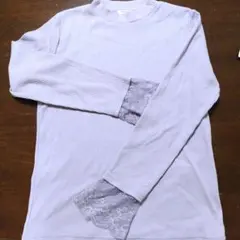 GLACIER 薄紫 レース付き長袖トップス