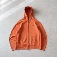 90s Polo Ralph Lauren オレンジ フルジップパーカー L