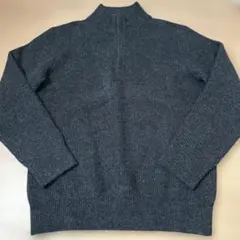 【送料込】UNIQLO ハーフジップ ニット セーター ダークグレー M