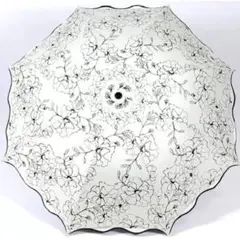 折りたたみ 晴雨兼用 日傘 花柄 黒 軽量 UVカット 紫外線対策 遮光 上品