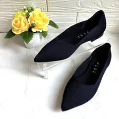 PLSTプラステ✨はたラクシューズ ニットパンプス ネイビー 22.5