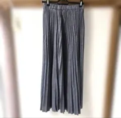 JEANASIS ジーナシス　シルバーメタリックラメ　ロングプリーツスカート