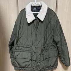 ZARA オリーブグリーン キルティングジャケット M