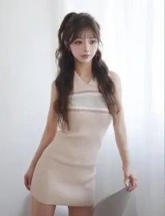 Darich ロゴアメスリニットミニワンピース FL