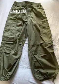 GUスーパーワイドカーゴパンツ　カーキ　グリーン