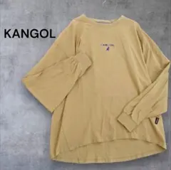 KANGOL カンゴール 長袖カットソー ベージュ ロゴ刺繍 M