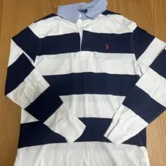 POLO RALPH LAUREN ネイビー ストライプ ポロシャツ L/G