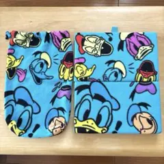 ディズニー ドナルド ポータブルクッション フリース 座布団 総柄 フェイス柄