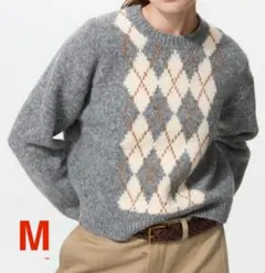 新品　フラッフィクルーネックセーター　Ｍ　グレーUNIQLOユニクロ