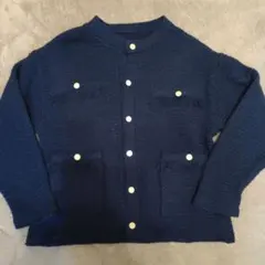 ロペピクニックニットジャケットカーディガン　ネイビー定価11,550円新品タグ付