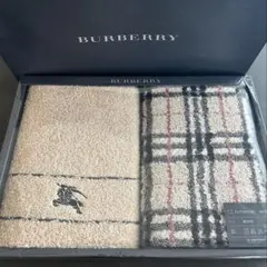 【訳あり】BURBERRY バーバリー フェイスタオル2枚セット 綿100%