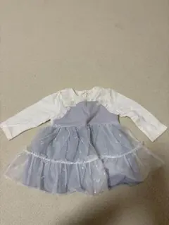 長袖　レイヤード　トップス　フリル　ハート