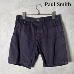 Paul Smith コットン ハーフパンツ 紺 N2966のサムネイル