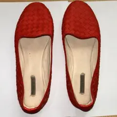 ボッテガヴェネタ パンプス フラットシューズ レッド イントレチャート レザーのサムネイル