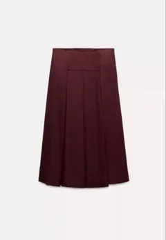 ZARA バーガンディ プリーツスカート XS スカート ボトムス 美品 ザラのサムネイル