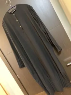 気まぐれお値下げ！mizuiro ind 黒 ロングシャツワンピース