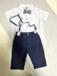 【美品】100サイズ 男の子 フォーマル 4点セット チェック柄 発表会 結婚式