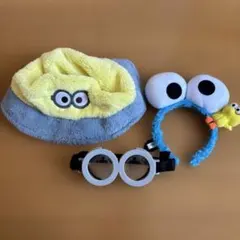 ミニオン ふわふわ帽子とカチューシャとメガネ