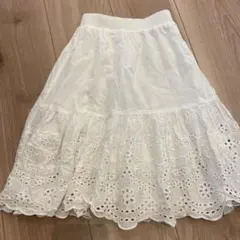 ホワイト刺繍スカート 100cm