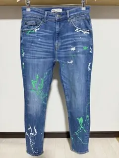 柔らかめ ペイント ZARA MAN ストレッチ スキニー デニム ジーンズ