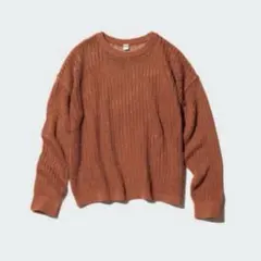 UNIQLOユニクロメッシュクルーネックセーター オレンジLサイズ