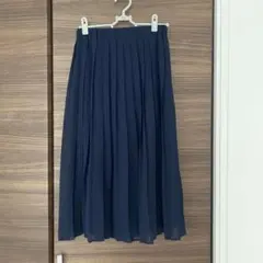 【earth music&ecology】ネイビー プリーツロングスカート