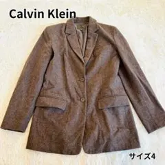美品 Calvin Klein カルバンクライン テーラードジャケット ウール混