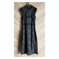 【ZARA】 総レース ノースリーブ ロングワンピース