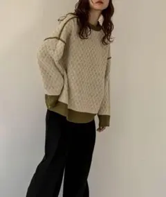 【美品】lawgy reversible pattern knit